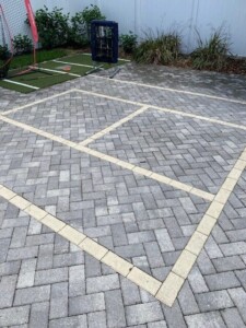 Two Square Court That Also Has A Basketball Free-Throw Line For Double The Family Fun!